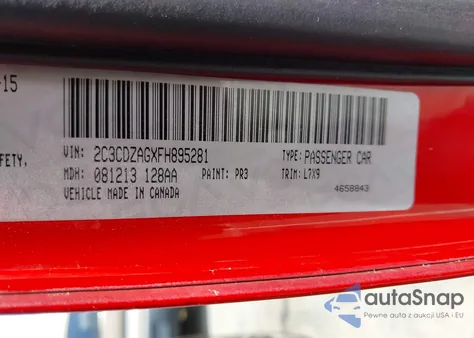 2015 Dodge Challenger Sxt from USA, damaged, VIN 2C3CDZAGXFH895281